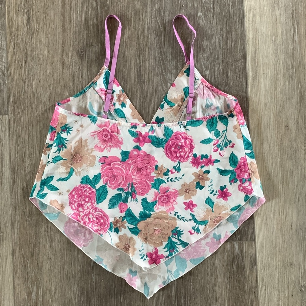 NWOT Free People It’s That Simple Floral Satin Cami Tank Top (S) - Picture 4 of 7